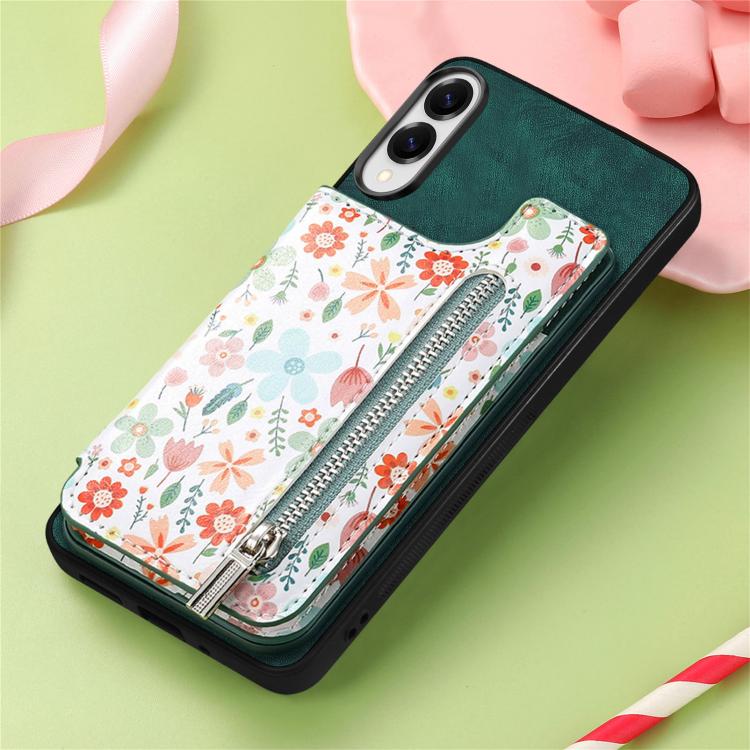 For Samsung Galaxy S25 Edge 5G Retro Painted Zipper Wallet Back Phone Case