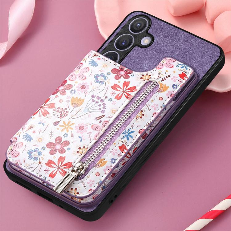 For Samsung Galaxy A37 5G Retro Painted Zipper Wallet Back Phone Case
