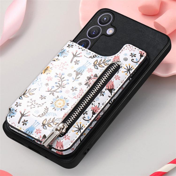 For Samsung Galaxy A57 5G Retro Painted Zipper Wallet Back Phone Case