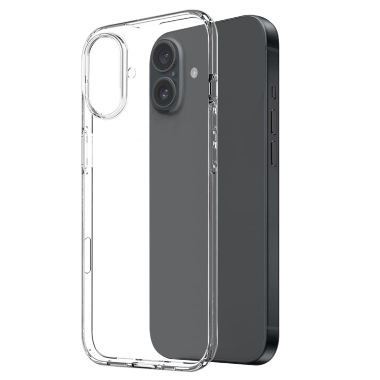 For iPhone 16 NORTHJO 3 in 1 TPU Phone Case with Screen Film and Lens Film - Clear