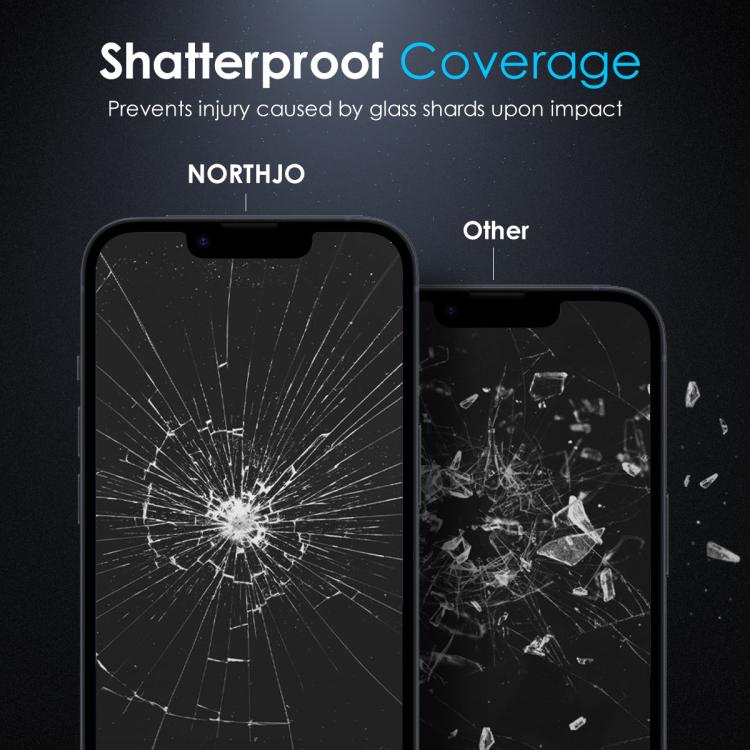 For iPhone 17e / 16e NORTHJO A++ Screen Protector Full Glue Silk Printing Tempered Glass Film