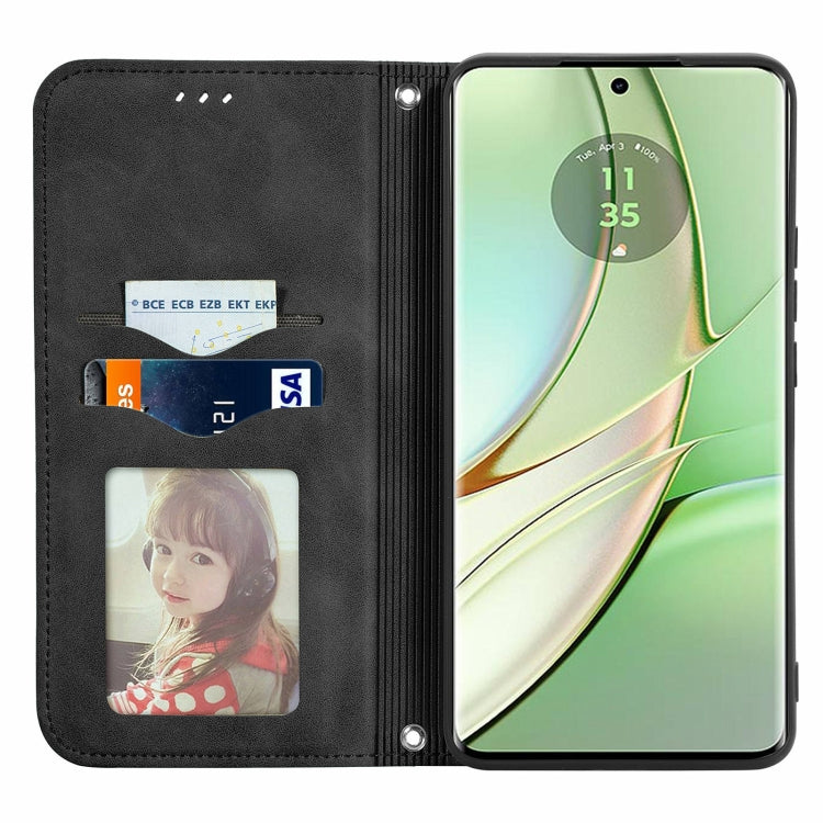 For Motorola Moto  Edge 40 Retro Skin Feel Magnetic Flip Leather Phone Case