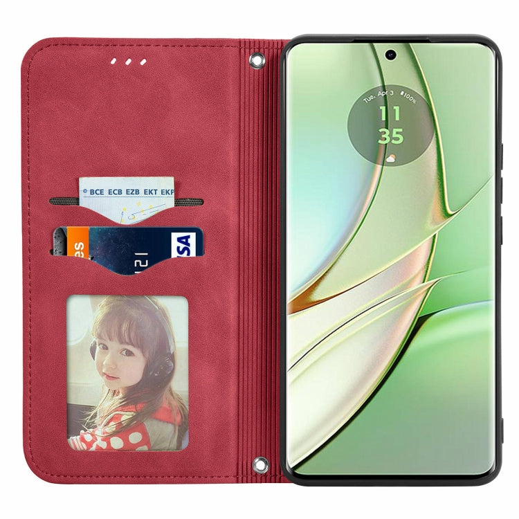 For Motorola Moto  Edge 40 Retro Skin Feel Magnetic Flip Leather Phone Case