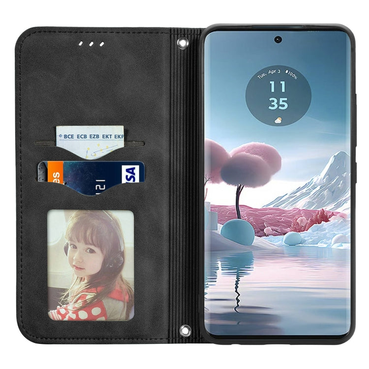 For Motorola Moto Edge 40 Neo Retro Skin Feel Magnetic Flip Leather Phone Case