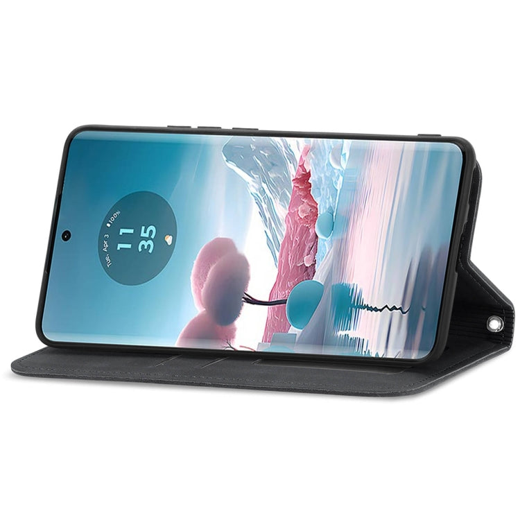 For Motorola Moto Edge 40 Neo Retro Skin Feel Magnetic Flip Leather Phone Case