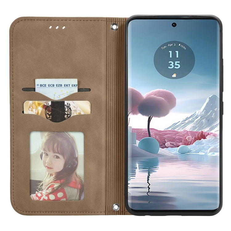 For Motorola Moto Edge 40 Neo Retro Skin Feel Magnetic Flip Leather Phone Case