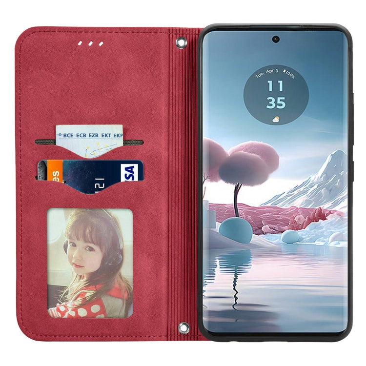 For Motorola Moto Edge 40 Neo Retro Skin Feel Magnetic Flip Leather Phone Case