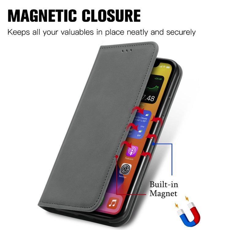 For Motorola Moto Edge 40 Neo Retro Skin Feel Magnetic Flip Leather Phone Case
