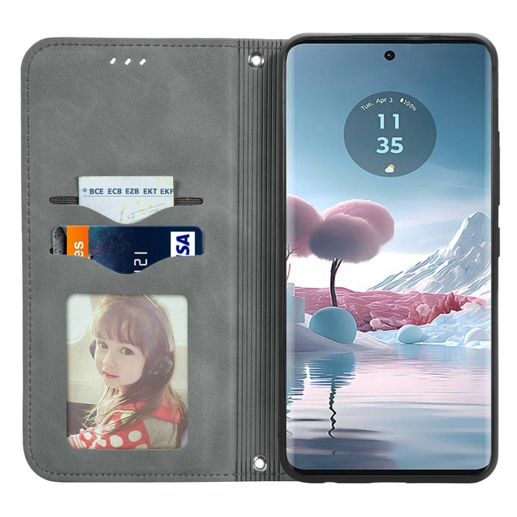 For Motorola Moto Edge 40 Neo Retro Skin Feel Magnetic Flip Leather Phone Case