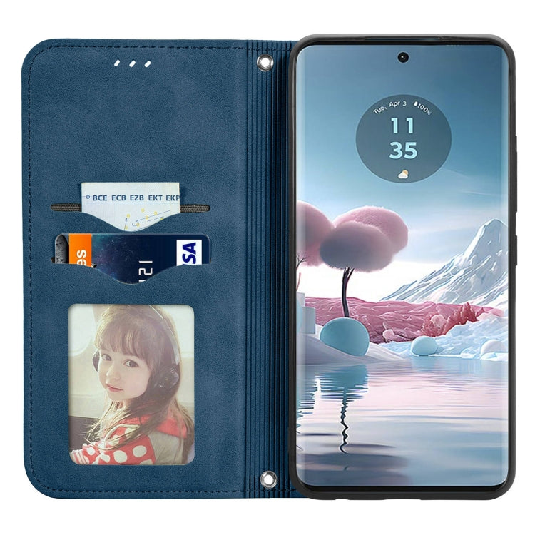 For Motorola Moto Edge 40 Neo Retro Skin Feel Magnetic Flip Leather Phone Case