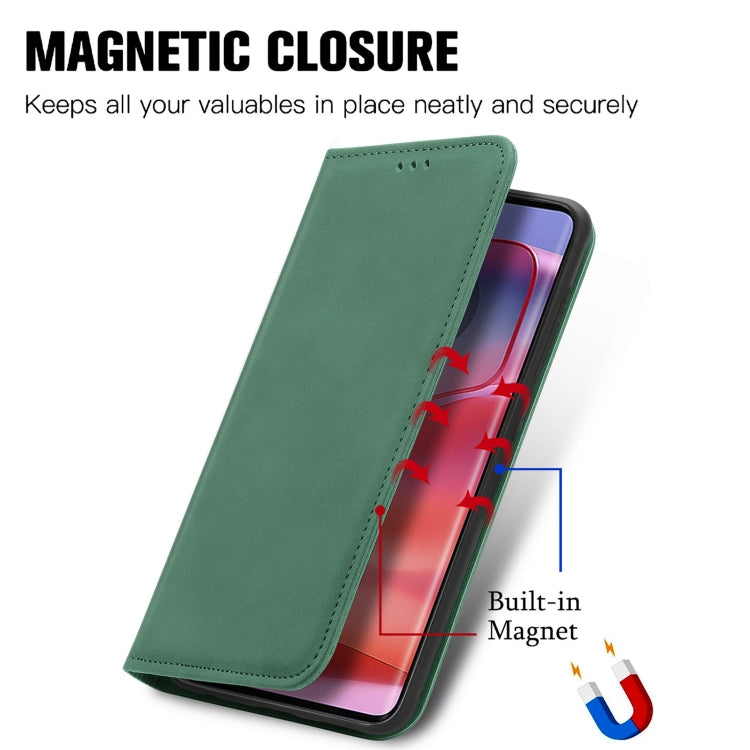 For Motorola Moto Edge 50 Pro Retro Skin Feel Magnetic Flip Leather Phone Case