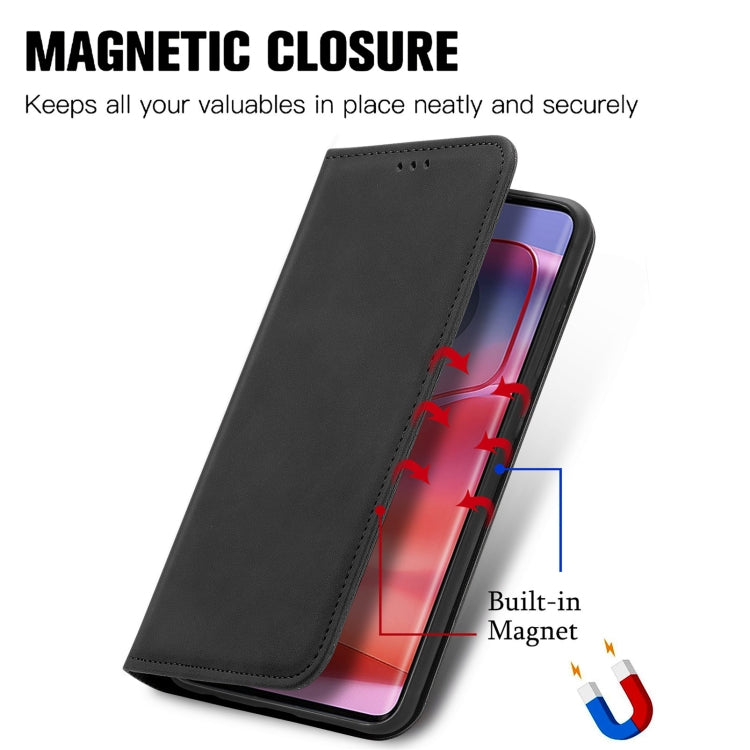 For Motorola Moto Edge 50 Pro Retro Skin Feel Magnetic Flip Leather Phone Case