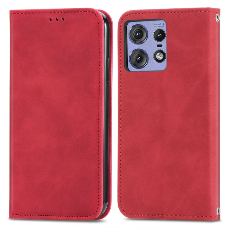 For Motorola Moto Edge 50 Pro Retro Skin Feel Magnetic Flip Leather Phone Case