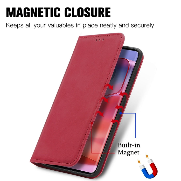 For Motorola Moto Edge 50 Pro Retro Skin Feel Magnetic Flip Leather Phone Case