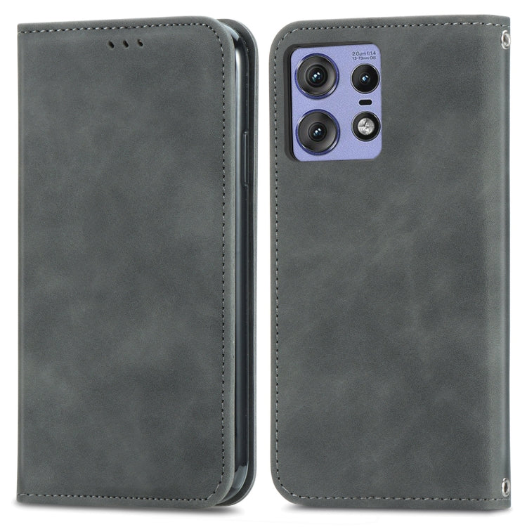 For Motorola Moto Edge 50 Pro Retro Skin Feel Magnetic Flip Leather Phone Case
