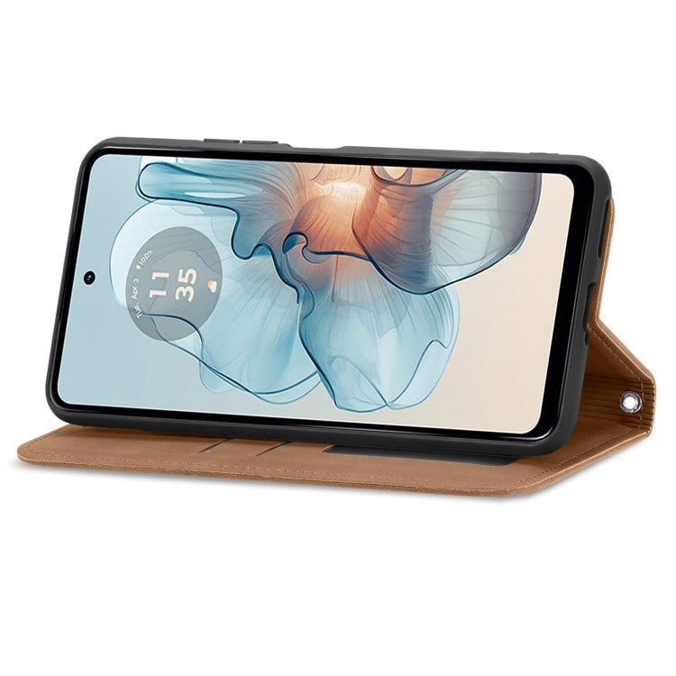 For Motorola Moto G24 Power Retro Skin Feel Magnetic Flip Leather Phone Case