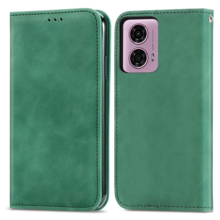 For Motorola Moto  G24 Retro Skin Feel Magnetic Flip Leather Phone Case