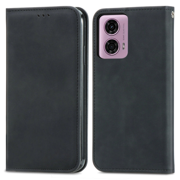 For Motorola Moto  G24 Retro Skin Feel Magnetic Flip Leather Phone Case