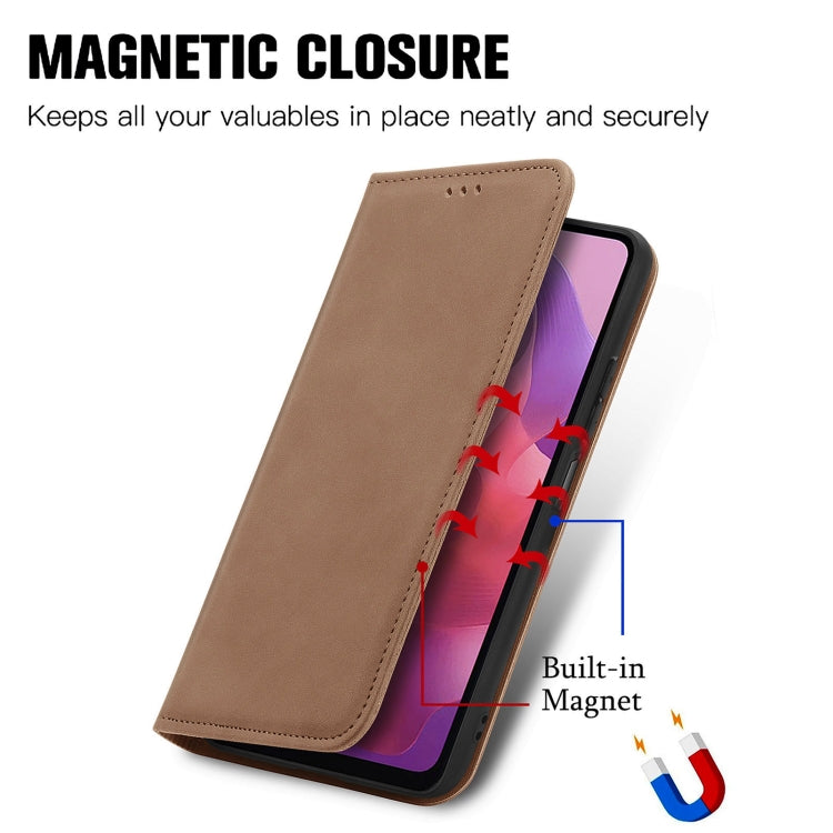 For Motorola Moto  G24 Retro Skin Feel Magnetic Flip Leather Phone Case