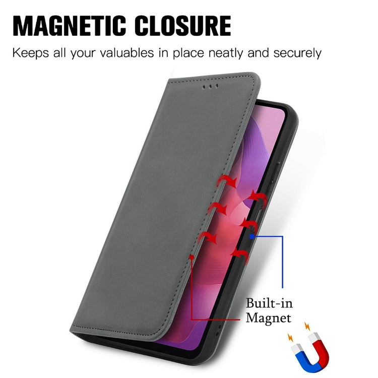 For Motorola Moto  G24 Retro Skin Feel Magnetic Flip Leather Phone Case
