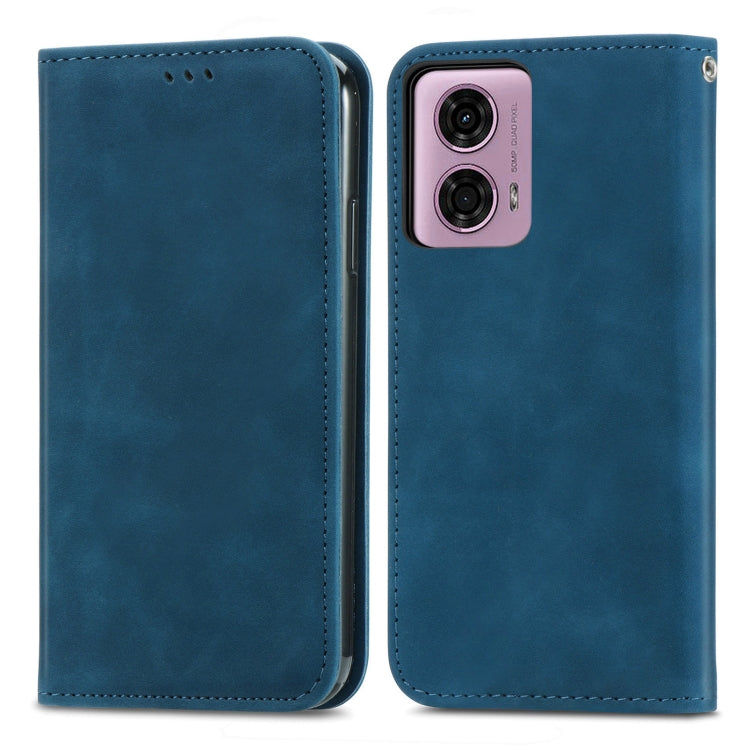 For Motorola Moto  G24 Retro Skin Feel Magnetic Flip Leather Phone Case