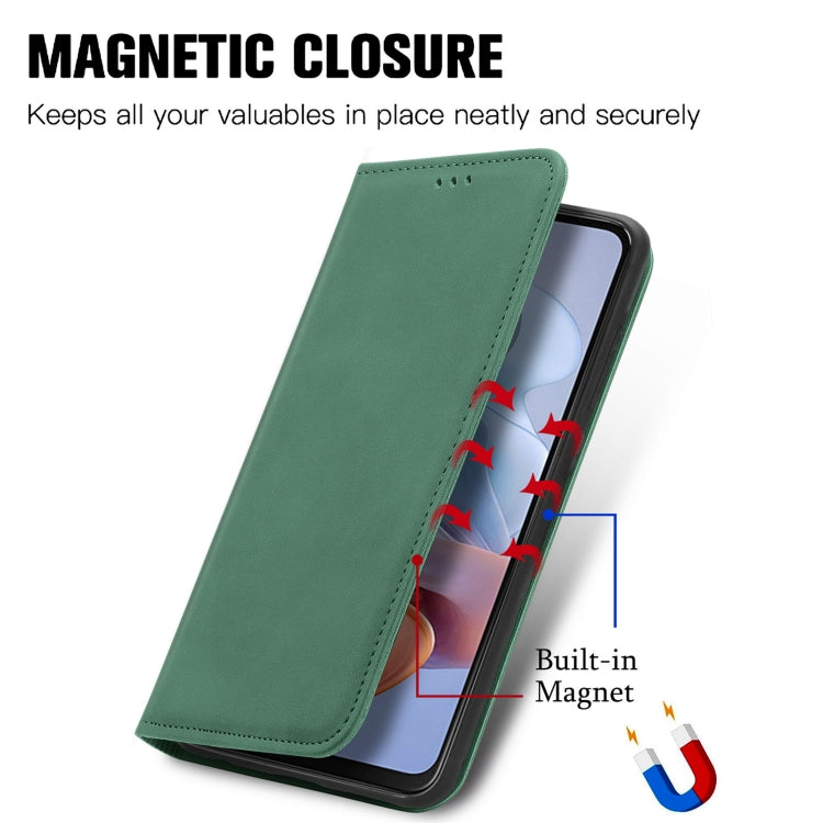 For Motorola  Moto G34 Retro Skin Feel Magnetic Flip Leather Phone Case