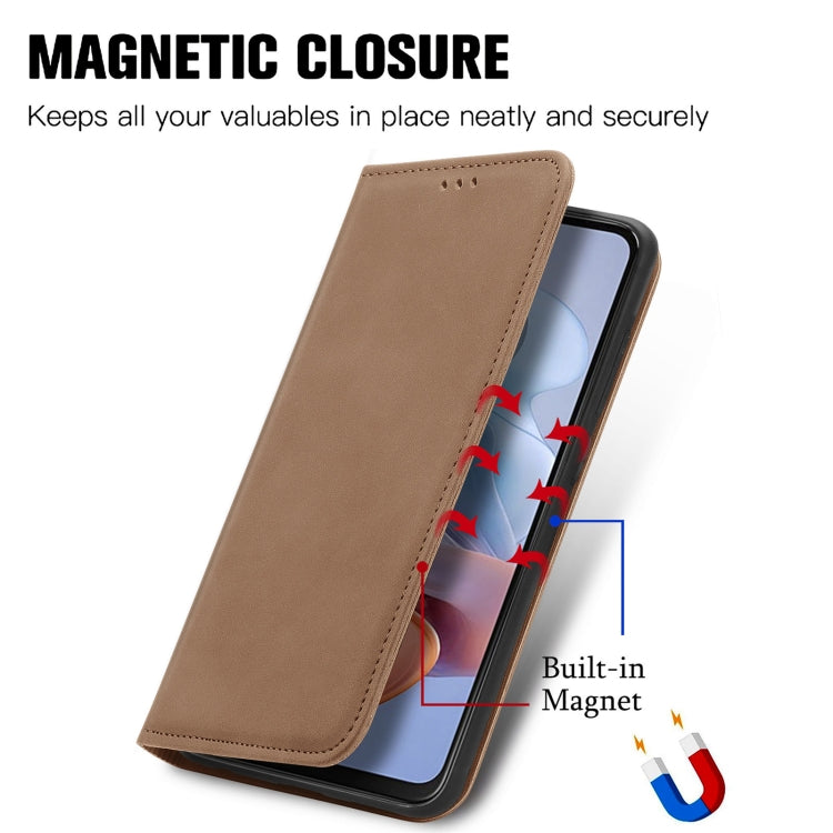 For Motorola  Moto G34 Retro Skin Feel Magnetic Flip Leather Phone Case