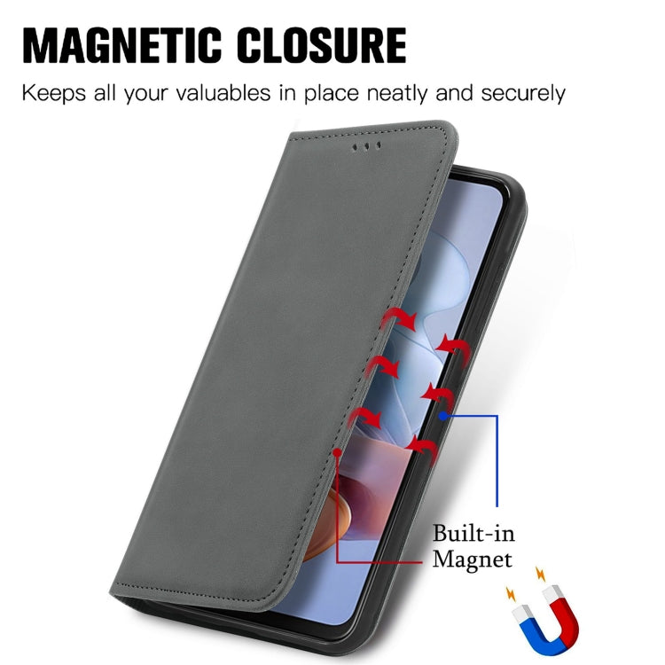 For Motorola  Moto G34 Retro Skin Feel Magnetic Flip Leather Phone Case