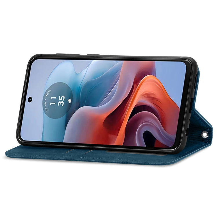 For Motorola  Moto G34 Retro Skin Feel Magnetic Flip Leather Phone Case