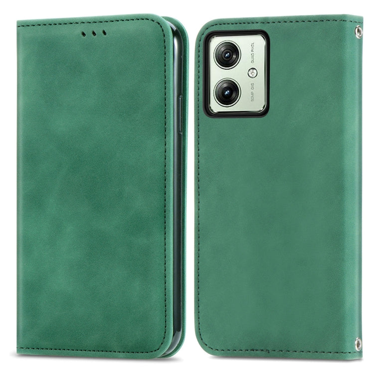 For Motorola Moto G54 5G Retro Skin Feel Magnetic Flip Leather Phone Case