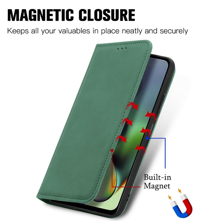 For Motorola Moto G54 5G Retro Skin Feel Magnetic Flip Leather Phone Case