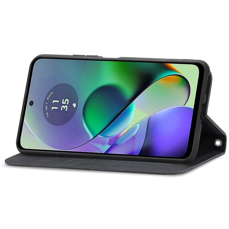 For Motorola Moto G54 5G Retro Skin Feel Magnetic Flip Leather Phone Case