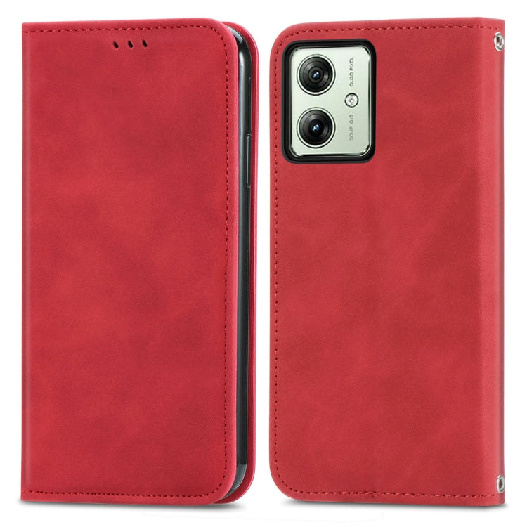 For Motorola Moto G54 5G Retro Skin Feel Magnetic Flip Leather Phone Case