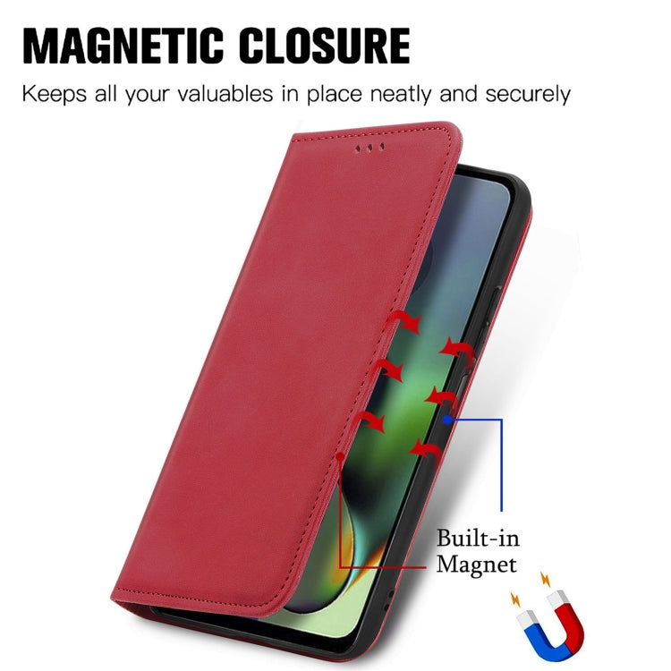 For Motorola Moto G54 5G Retro Skin Feel Magnetic Flip Leather Phone Case