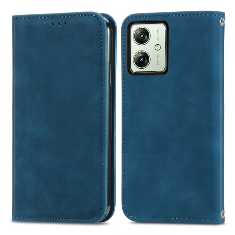 For Motorola Moto G54 5G Retro Skin Feel Magnetic Flip Leather Phone Case