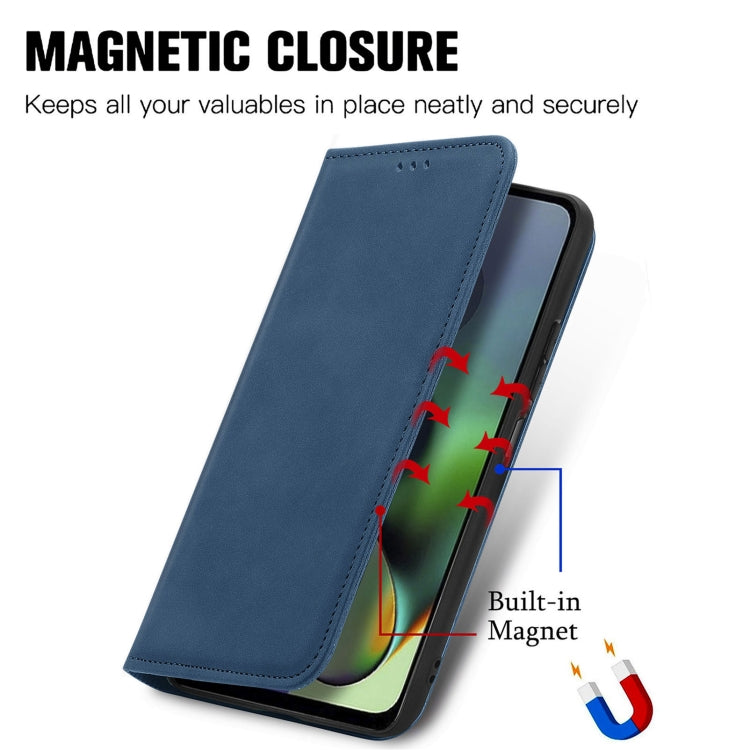 For Motorola Moto G54 5G Retro Skin Feel Magnetic Flip Leather Phone Case