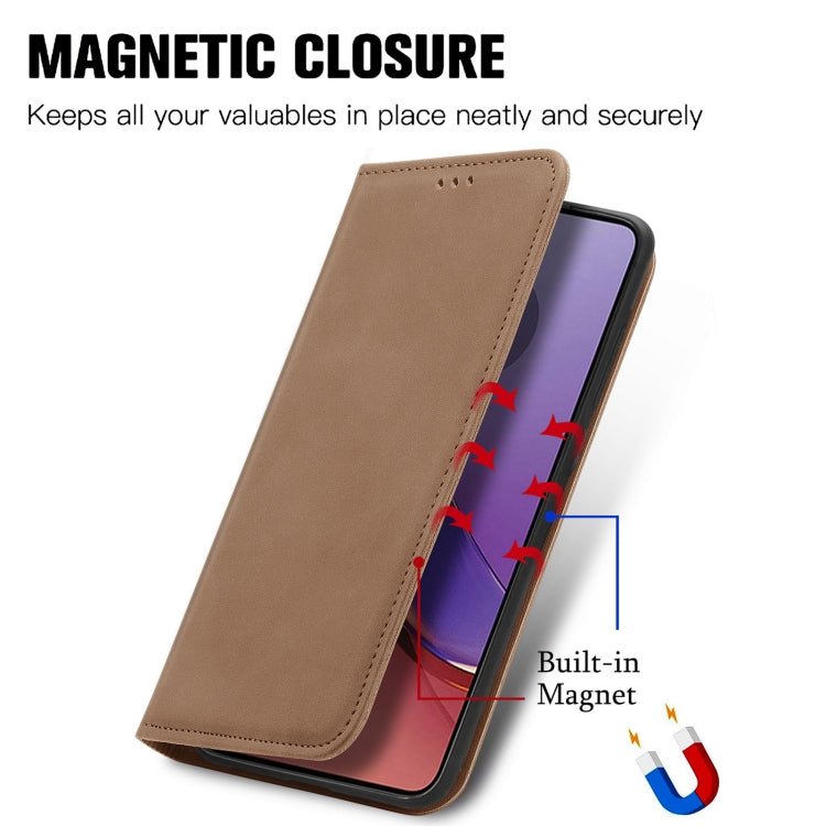 For Motorola Moto G84 Retro Skin Feel Magnetic Flip Leather Phone Case