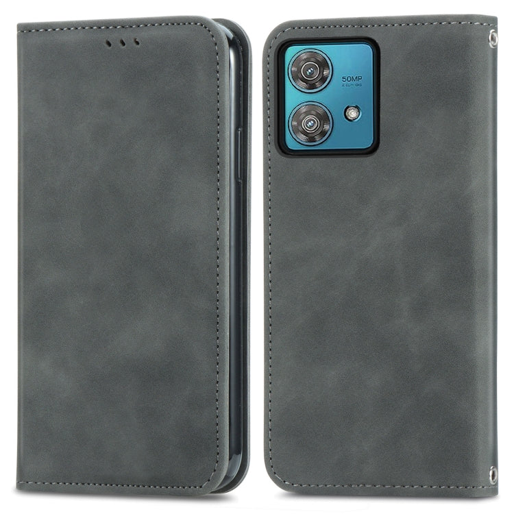 For Motorola Moto G84 Retro Skin Feel Magnetic Flip Leather Phone Case