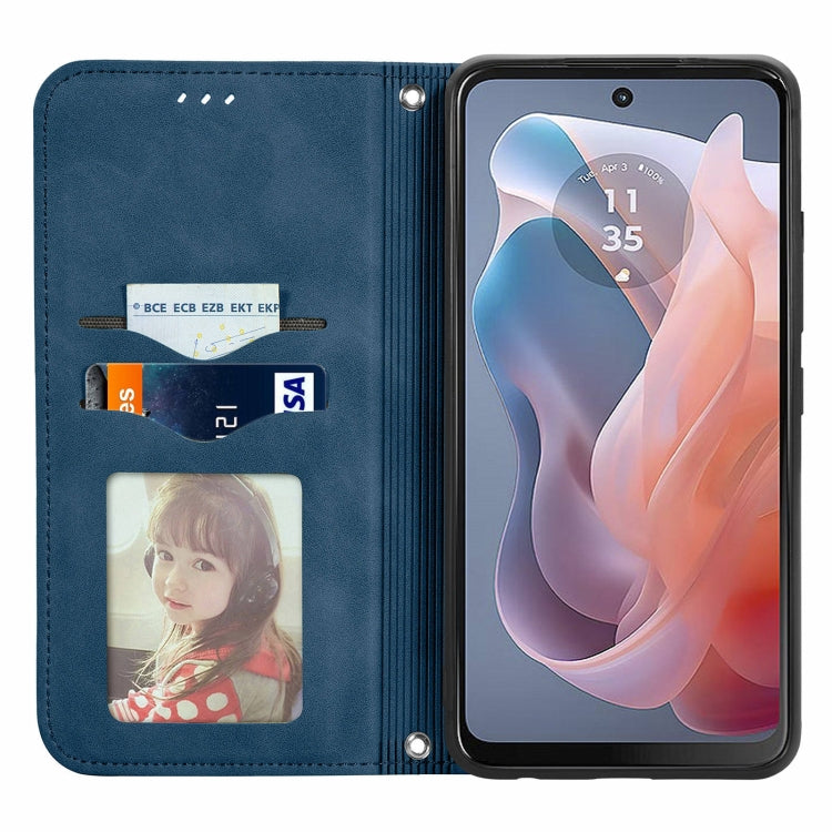For Motorola Moto G Play 2024 Retro Skin Feel Magnetic Flip Leather Phone Case