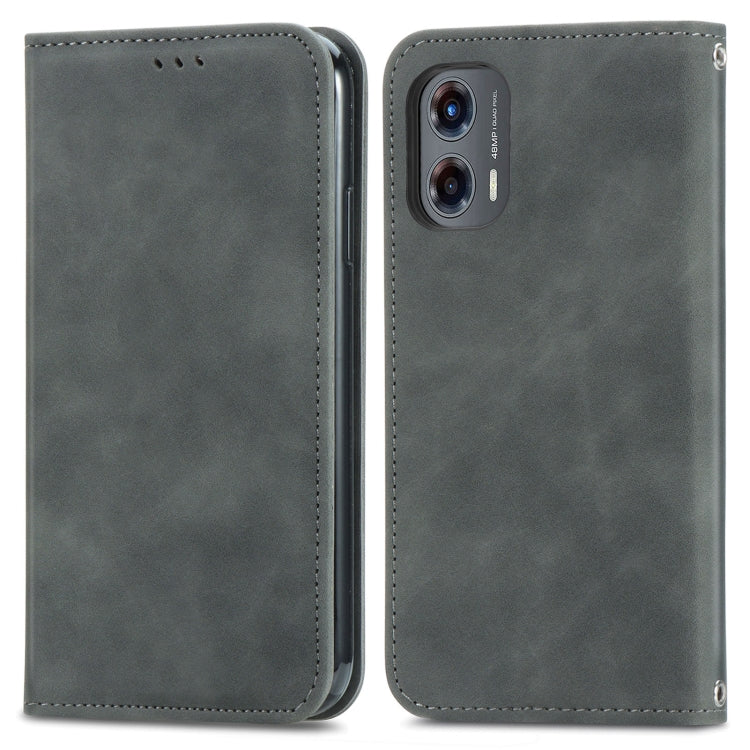 For Motorola Moto G Stylus 5G 2024 Retro Skin Feel Magnetic Flip Leather Phone Case