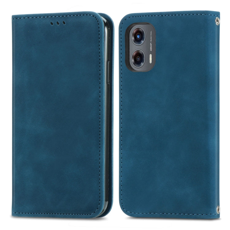 For Motorola Moto G Stylus 5G 2024 Retro Skin Feel Magnetic Flip Leather Phone Case