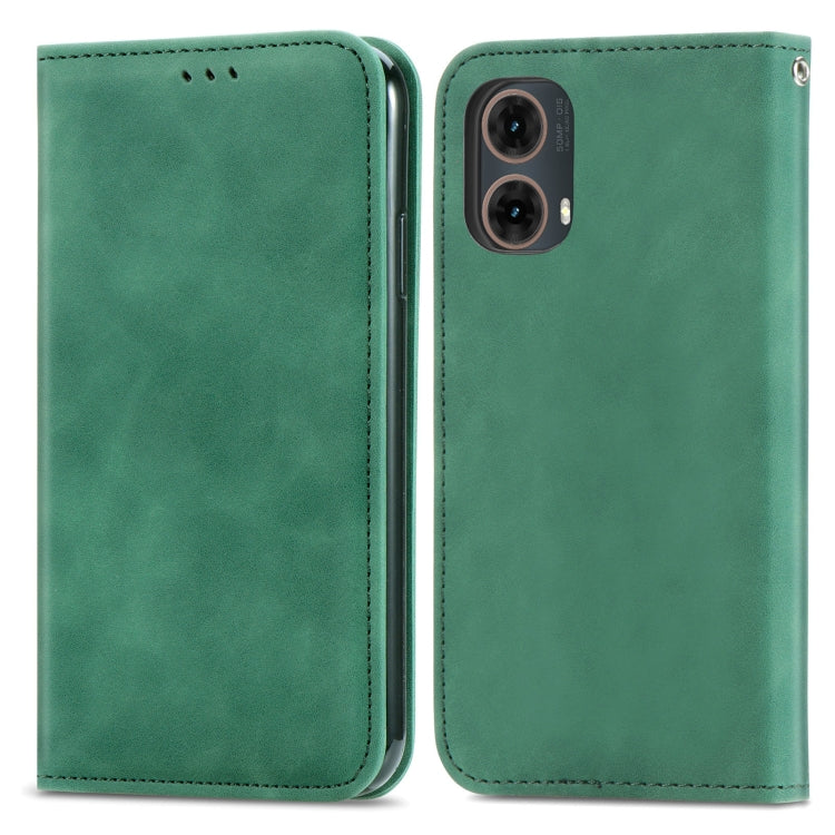 For Motorola Moto G85 Retro Skin Feel Magnetic Flip Leather Phone Case