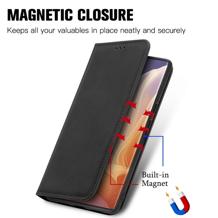 For Motorola Moto G85 Retro Skin Feel Magnetic Flip Leather Phone Case