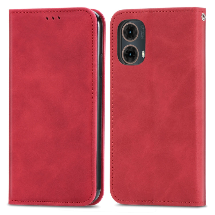 For Motorola Moto G85 Retro Skin Feel Magnetic Flip Leather Phone Case