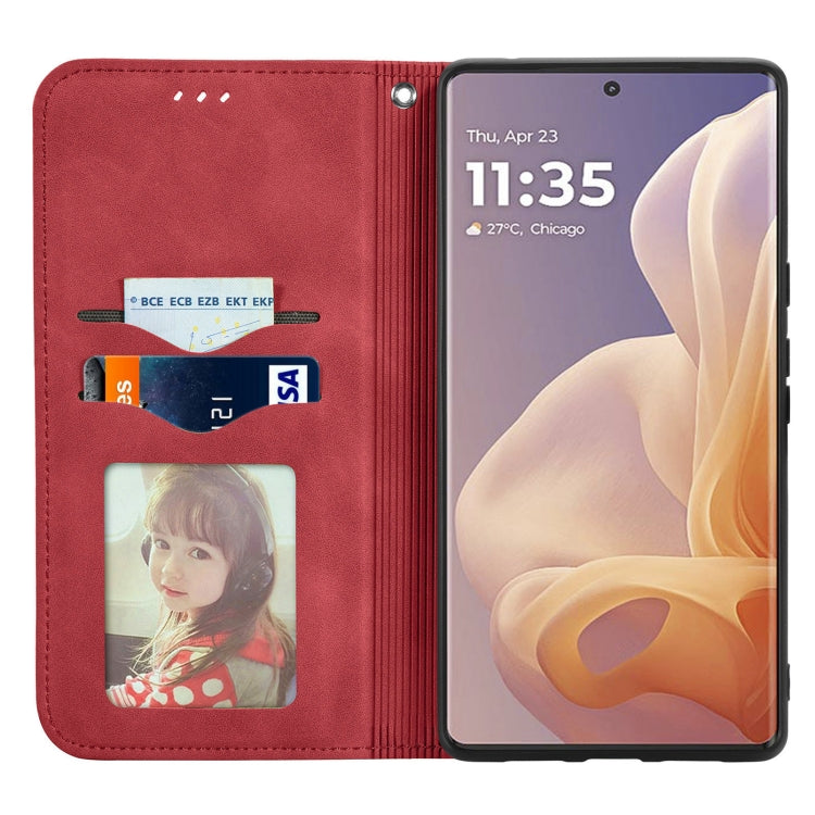 For Motorola Moto G85 Retro Skin Feel Magnetic Flip Leather Phone Case