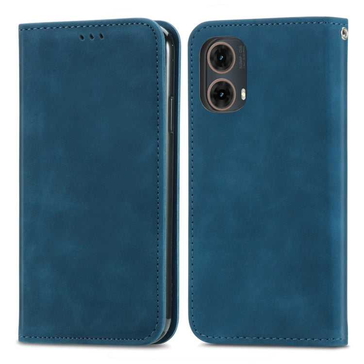 For Motorola Moto G85 Retro Skin Feel Magnetic Flip Leather Phone Case