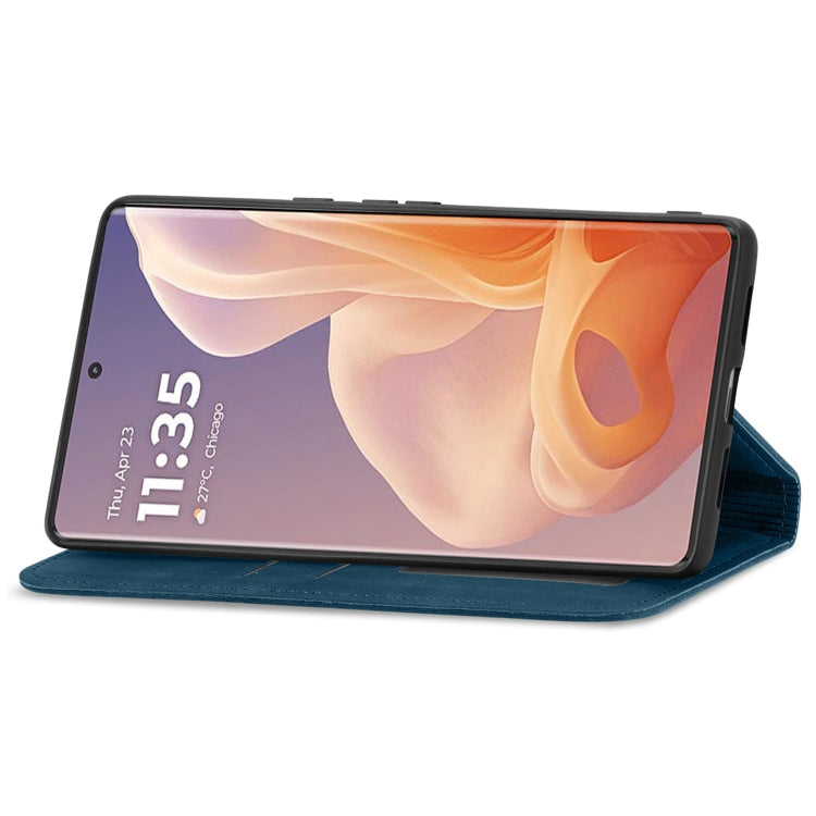 For Motorola Moto G85 Retro Skin Feel Magnetic Flip Leather Phone Case