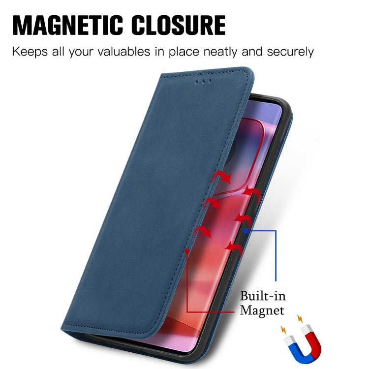 For Motorola Moto G85 Retro Skin Feel Magnetic Flip Leather Phone Case