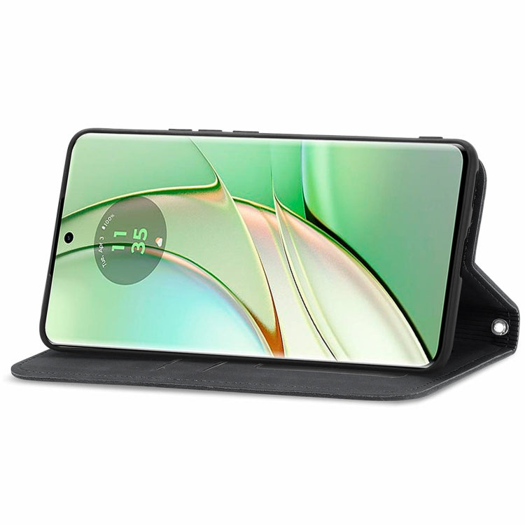 For Motorola Edge 2024 Retro Skin Feel Magnetic Flip Leather Phone Case