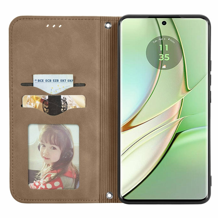For Motorola Edge 2024 Retro Skin Feel Magnetic Flip Leather Phone Case